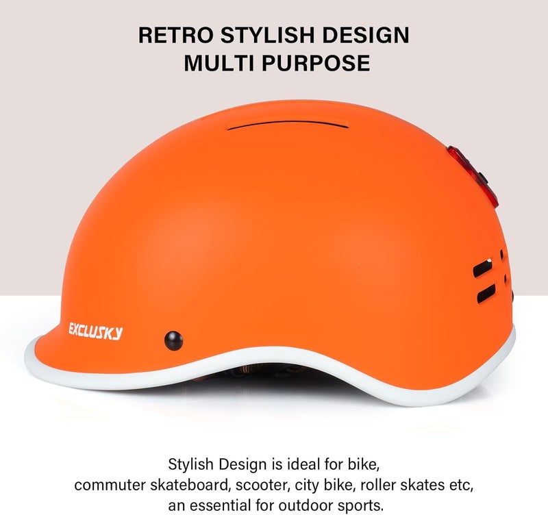 EXCLUSKY Bike Helmet for Adults,Adjustable Cycling Helmet for Men & Women Safety Certified Bicycle Helmet for Commuting, Road Biking, Skating with USB Rechargeable Rear Light - Image 4